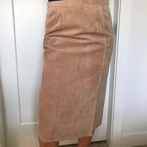 Suede maxi skirt